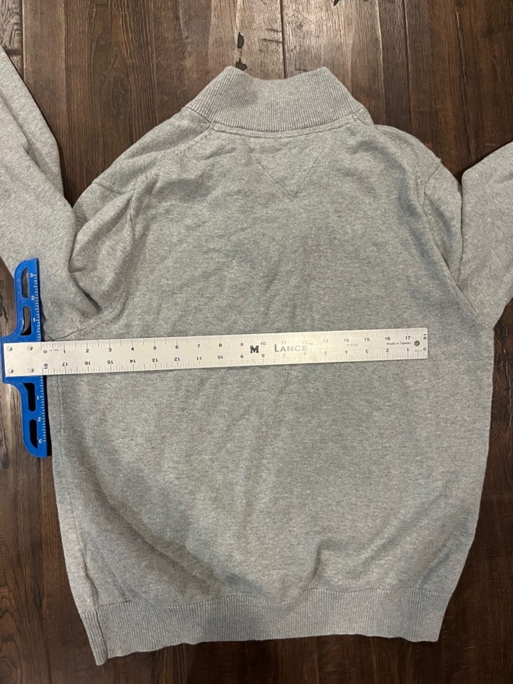 Tommy Hilfiger Light Gray Half-Zip Sweater with Flag Logo - Picture 11 of 11